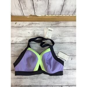Bravissimo Women Sydney Bikini Swim Top Size 28E Purple Neon Green Colorblock